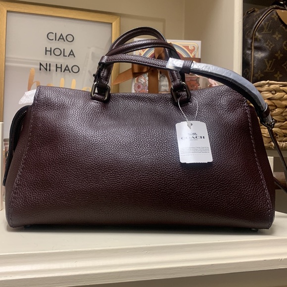 🎄🎁NWT, Coach Fulton satchel in o blood/ pewter hardware . - Picture 4 of 10